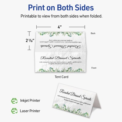 Avery Integrated Cards, 2-1/6" x 4", Glossy White, 100/Pack (95330)