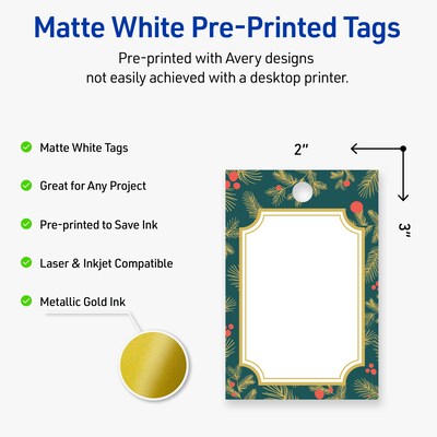 Avery  3 Blank Price & Merchandise Tags, White, 80/Carton (S00-FF4-PRMWT10)