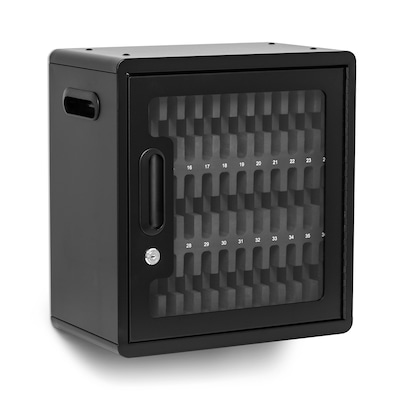 Luxor CellGuard Lockable 36-Unit Cell Phone Cabinet with Wall Mounting Kit, Black Powder Coated Steel (CHZZ002)