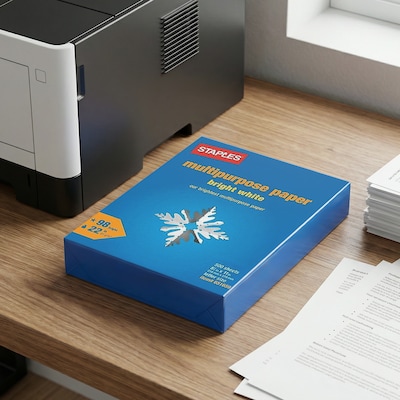 Staples 8.5 x 11 Multipurpose Paper, 22 lbs., 98 Brightness, 500/Ream (22098)
