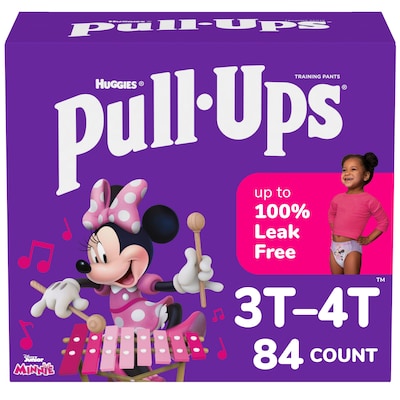 Pull-Ups Potty Training Pants, Girls 3T-4T, 84/Carton (45269)