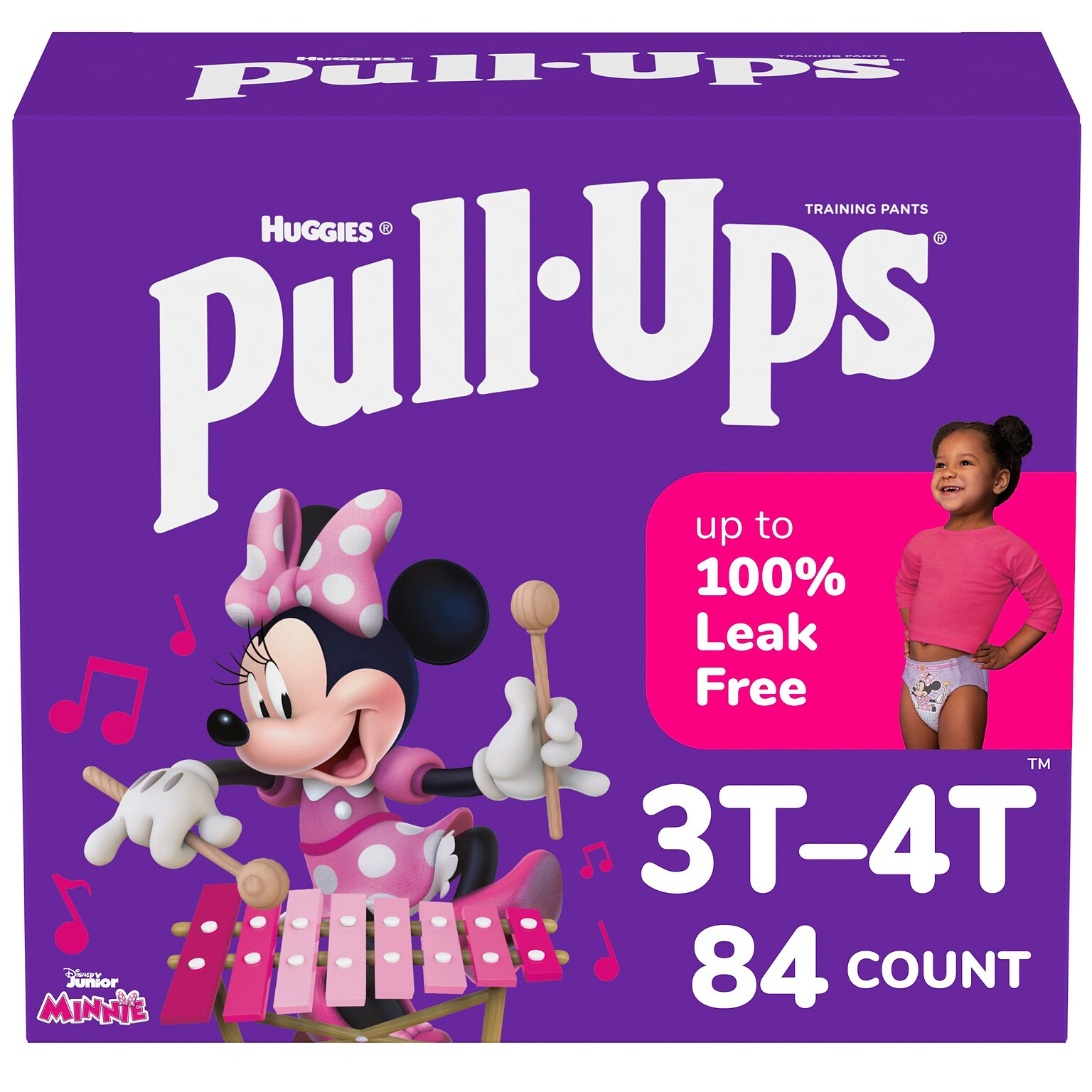 Huggies Pull-Ups Potty Training Pants, Girls 3T-4T, 84/Carton (45269)