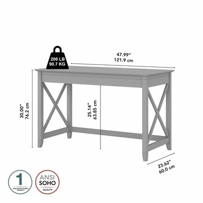 Bush Furniture Key West 48"W Writing Desk, Cape Cod Gray (KWD148CG-03)