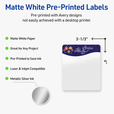 Avery Rectangle Multipurpose Labels, 4 x 3-1/3, White, 40/Pack (19479370435)