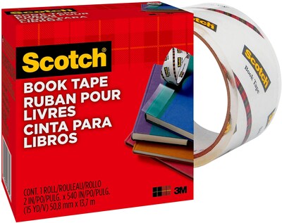 Scotch Book Transparent Tape, 2" x 15 yds. (845-200)