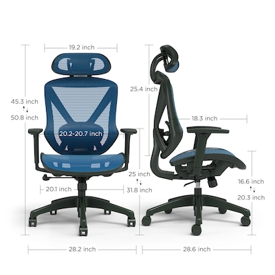 Staples® Dexley Ergonomic Mesh Swivel Task Chair, Blue (UN59375)