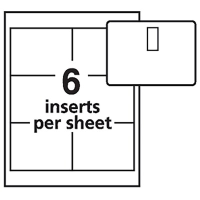 Avery Clip Style Laser/Inkjet Name Badge Kit, 3 x 4, Clear Holders with White Inserts, 40/Box (538