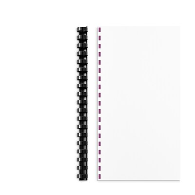 Plastic Comb Binding Spines, 5/8, Black, 25/Pack