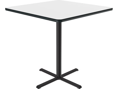 Correll Square-Shaped Dry-Erase Markerboard Cafe Table, 42 x 42, Frosty White/Black (BXB42DES-80)