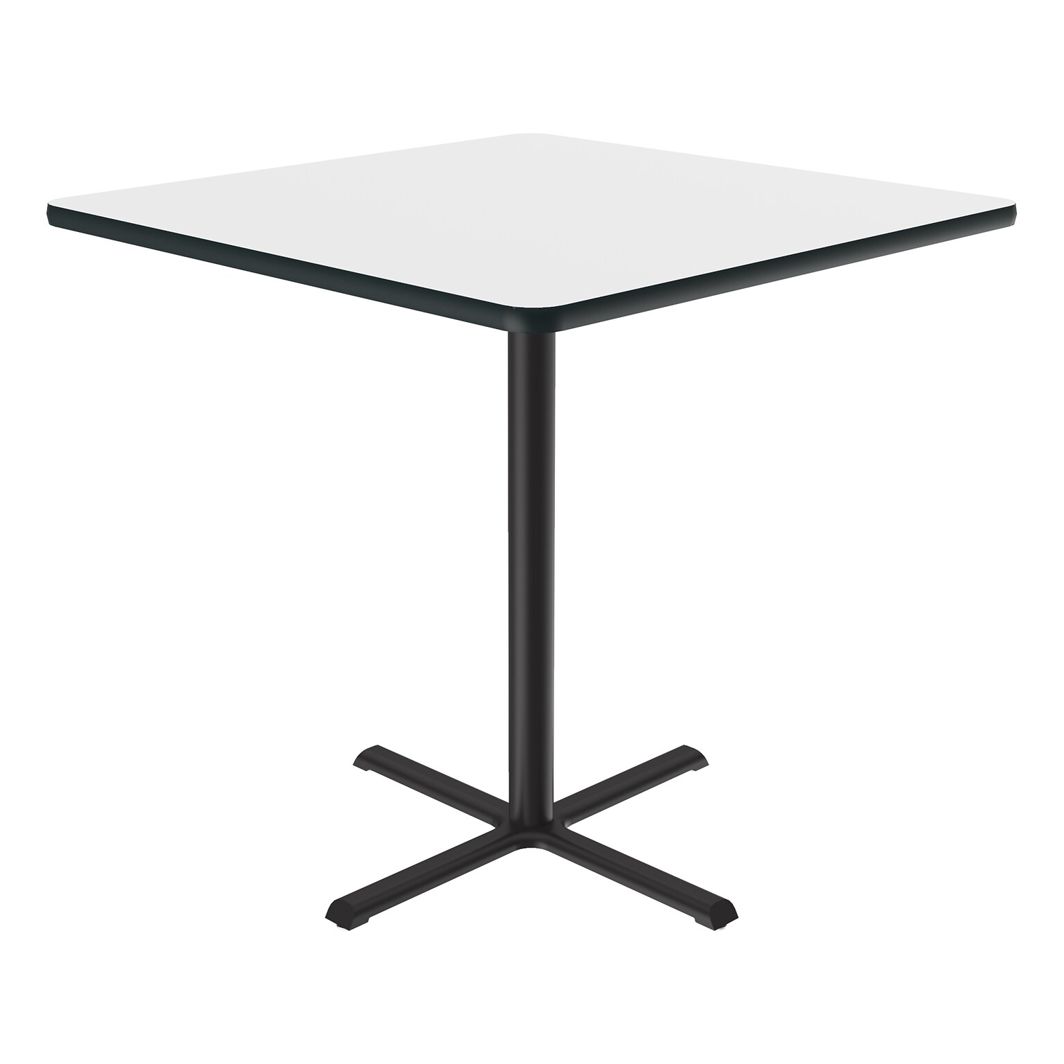 Correll Square-Shaped Dry-Erase Markerboard Cafe Table, 42 x 42, Frosty White/Black (BXB42DES-80)