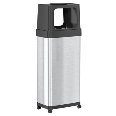 iTouchless Stainless Steel Trash Can with Dual Side-Entry Lid, 24 Gallon (IT24DPS)