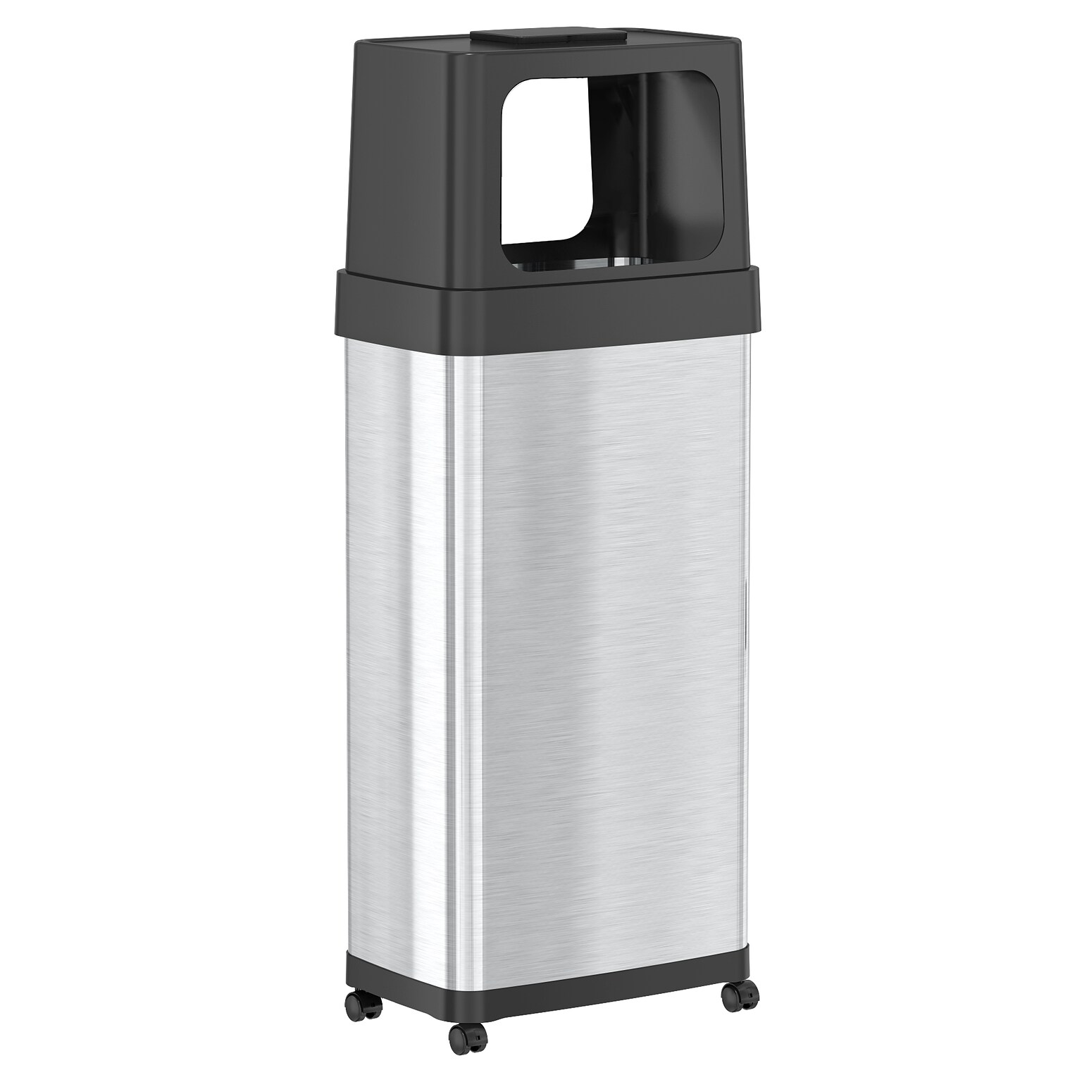 iTouchless Stainless Steel Trash Can with Dual Side-Entry Lid, 24 Gallon (IT24DPS)