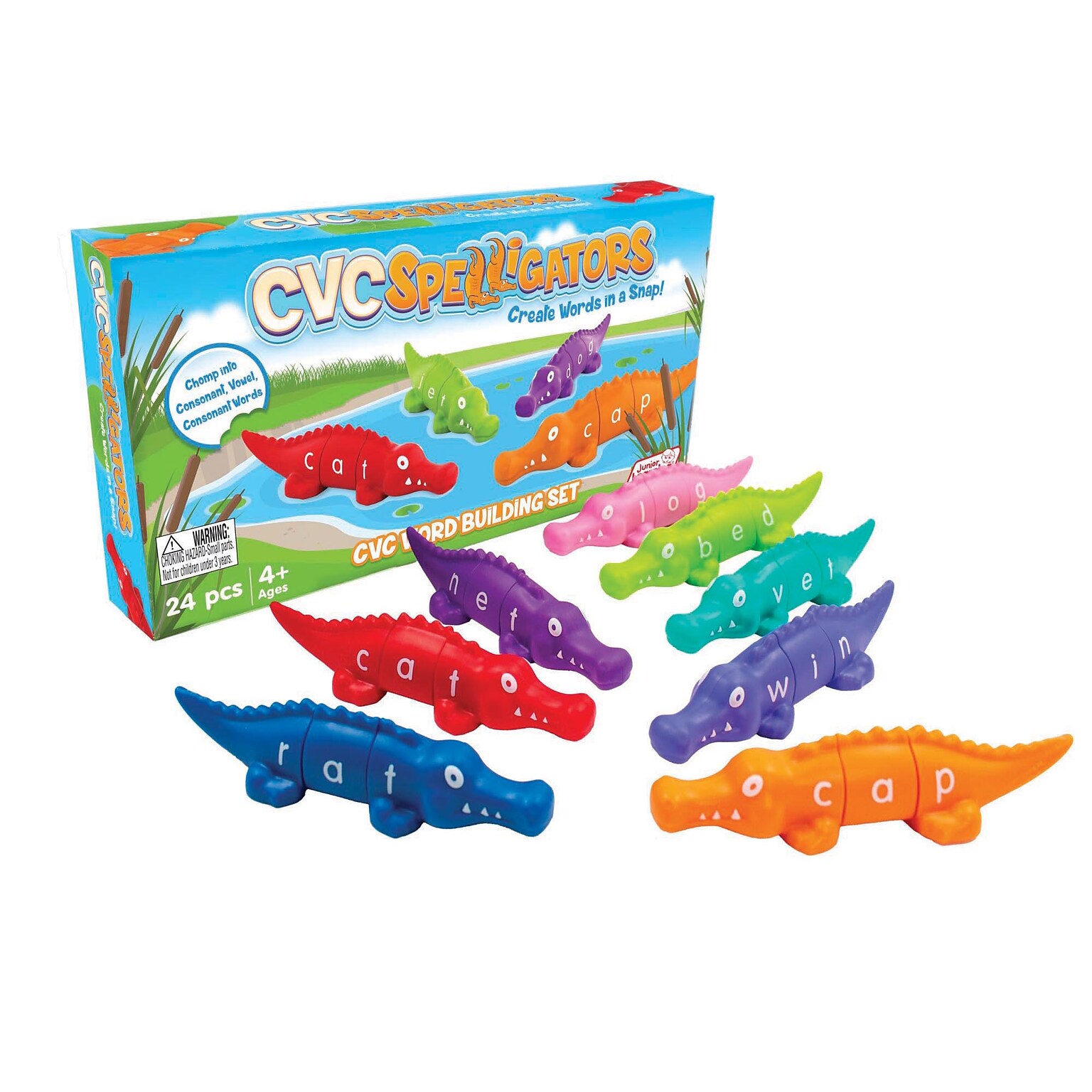 Junior Learning CVC Spelligators Word Building Set, 24/Set (JRL725)