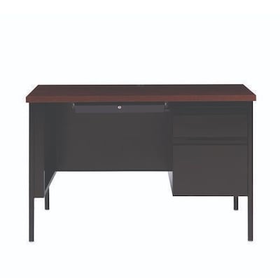Alera 45W Single Pedestal Desk, Mocha/Black (ALEHSD4524BM)