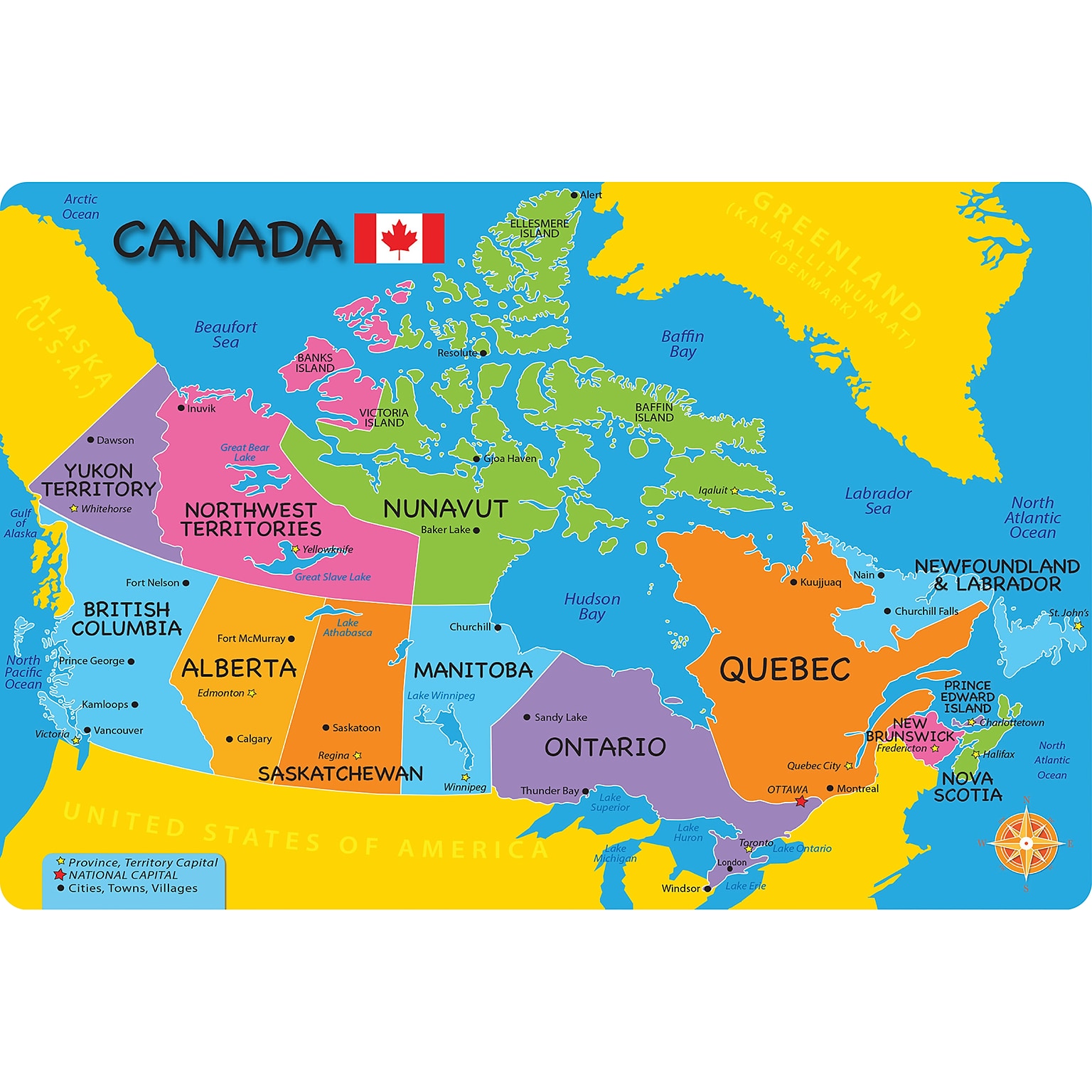 Ashley Productions Smart Poly, The Original Fun Mat, Welcome Mat, 15.5 x 23.5, Canada Map (ASH91520)