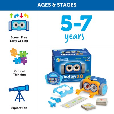 Learning Resources Botley The Coding Robot 2.0, Assorted Colors (LER 2941)