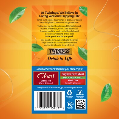 Twinings Assorted Black Tea Bags, 20/Box (F05320)