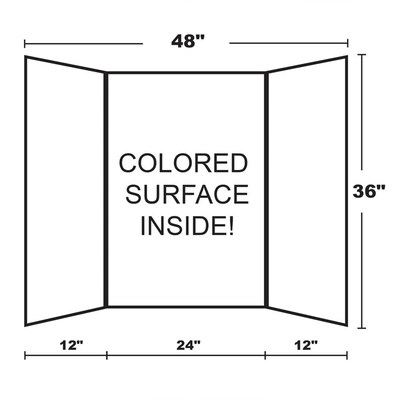Bazic Tri-Fold Presentation Board, 36" x 48", Paper, Assorted Colors, 24/Carton (BAZ5035)