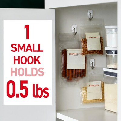 Command Small Hooks, 0.5 lb., White, 9 Command Hooks, 12 Command Strips (17067-9ES)