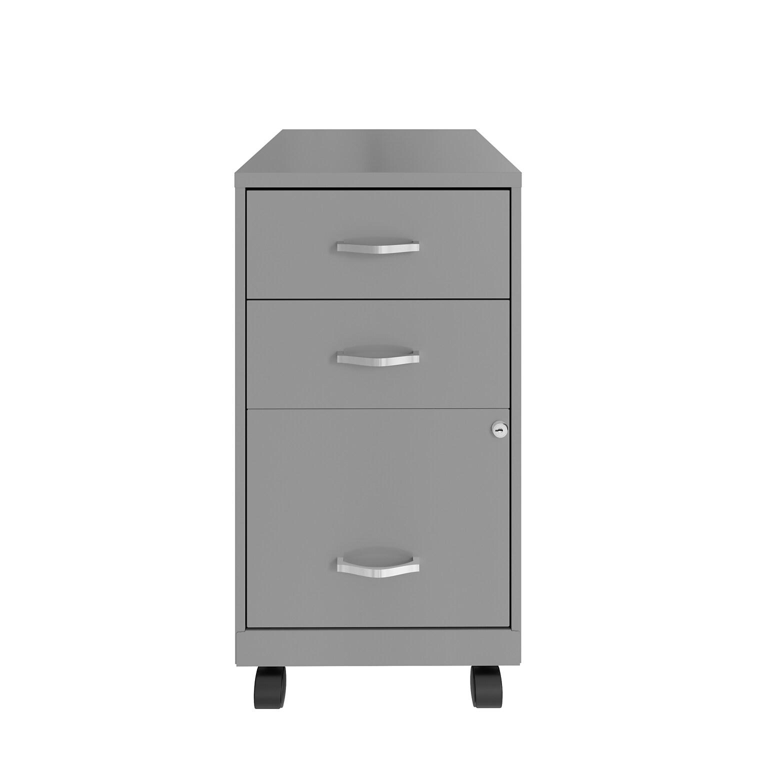 Space Solutions 18 3-Drawer Mobile Letter Width Vertical File Cabinet, Arctic Silver (24429)