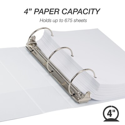 Samsill Earth's Choice Plant-Based Durable  4" View Binder,  3-Ring , Made in USA, White (18997)