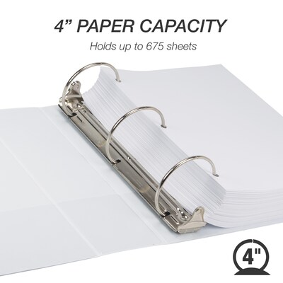 Samsill Earth's Choice Biobased 4" 3-Ring View Binders, White (18997)