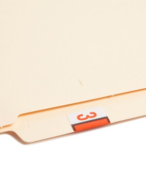 Smead BCCRN Color Coded Numeric Labels, 3, Dark Orange, 500/Roll (67373)