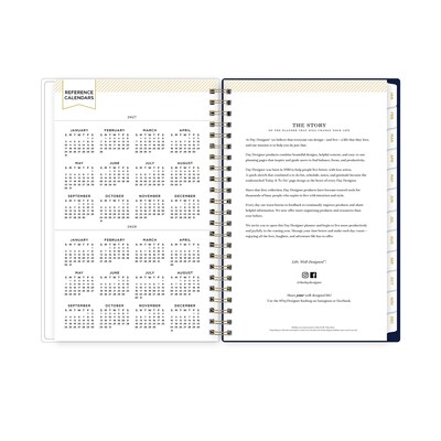 2027 Blue Sky Day Designer Meadow Blue 5" x 8" Calendar Year Weekly & Monthly Planner, Plastic Cover, Blue (147224-27)
