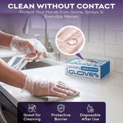 ProHeal Clear Vinyl Disposabel Gloves,Powder and Latex Free, Small, 1000 Count (PH-16530C)