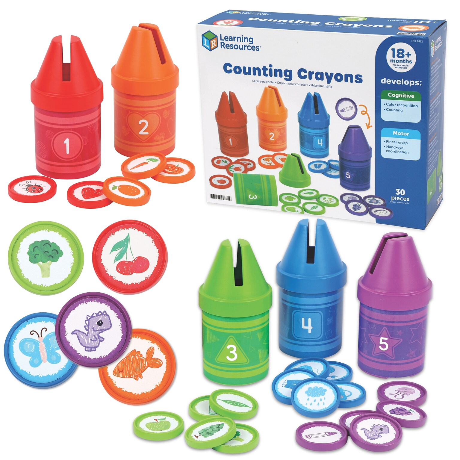 Learning Resources Counting Crayons, Assorted Colors (LER9812)