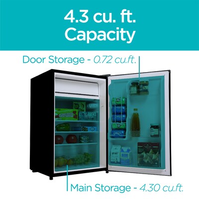 Black & Decker Adjustable Temperature Control Refrigerator with Freezer Compartment, 4.3 Cu. Ft., Black (BCRK43B)