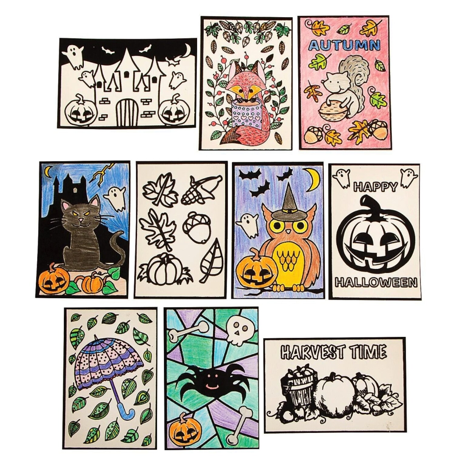 S&S Fall & Halloween Velvet Art Mini Posters, 4 x 6, 100/Pack (PS1469)