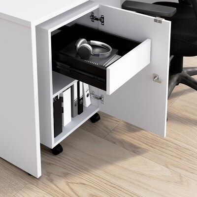 Bush Business Furniture Assure 26"H Storage Cabinet, White (AUS116WHSU)