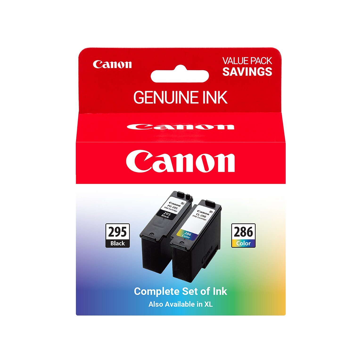 Canon PG-295/CL-286 Black/Tri-Color Standard Yield Ink Cartridge, 2/Pack (7165C004)