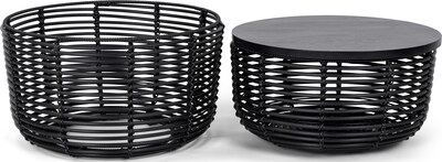 Finch Wyred Hourglass Side Table, Black (FUST10107A)