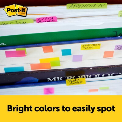 Post-it Page Markers 1/2" x 2", Assorted Colors, 500 Page Markers/Pack (670-10AB)