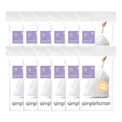 Simplehuman Code V Custom Fit Recycling Can Liners, 4.2-4.8 Gallon - 60 count