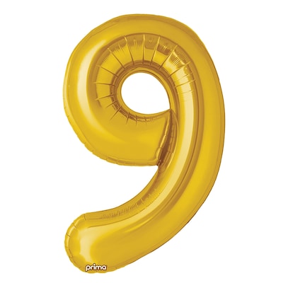 Party City (Air-Filled) 16 #9 Foil Balloon, Gold, 2/Pack (AM60050212-19)