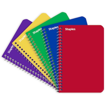Staples Memo Pad, 4 x 6, College Ruled, Assorted Colors, 50 Sheets/Pad, 5 Pads/Pack (ST11495N)