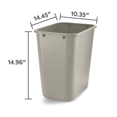 Coastwide Professional™ Plastic Trash Can, 7 Gallon, Beige (CW56430)
