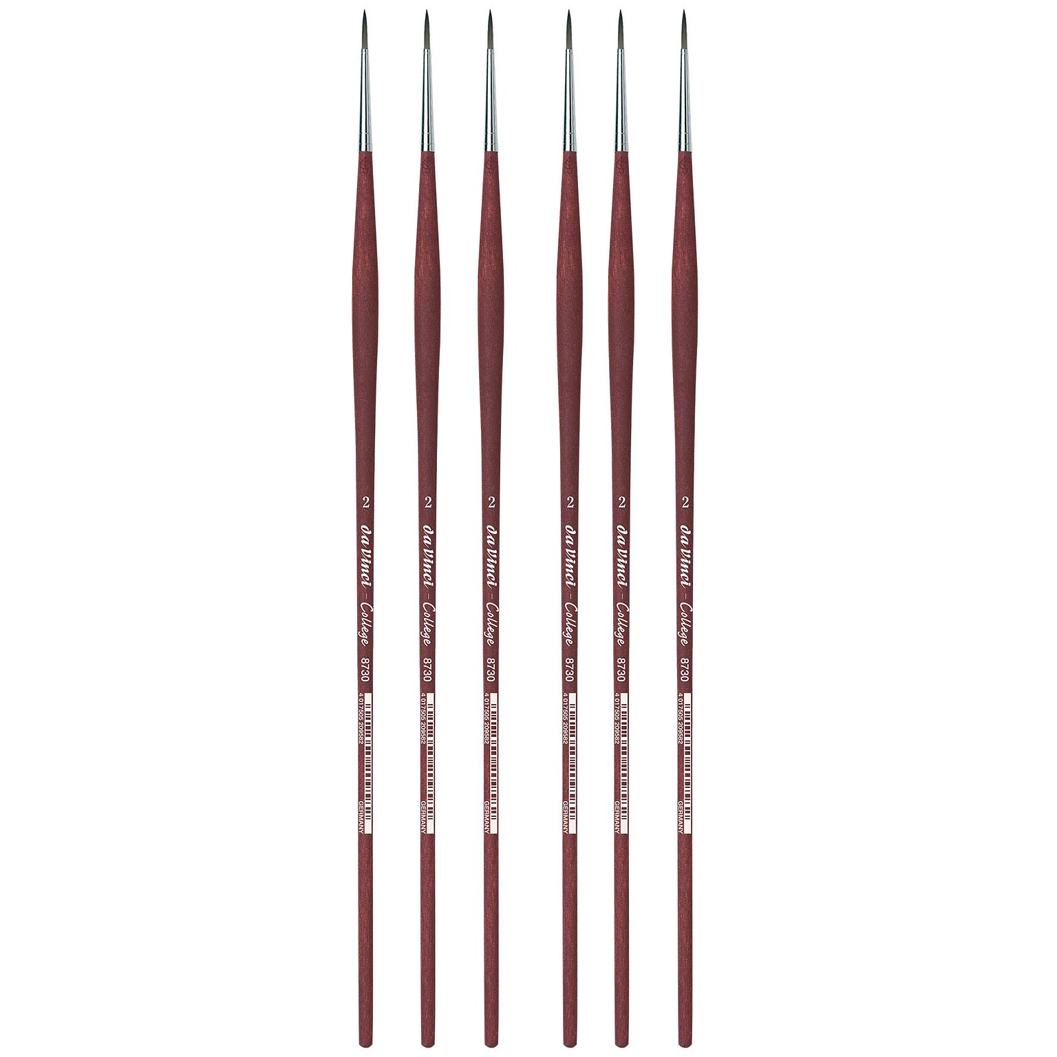 da Vinci COLLEGE Oil and Acrylic Synthetic Bristle, Round Brush, 6/Bundle (DVXVA87302-6)
