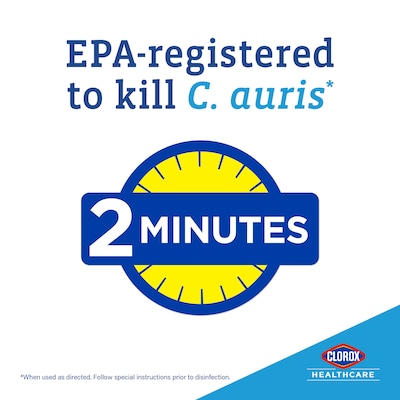 Clorox Healthcare Hydrogen Peroxide Cleaner Disinfectant Wipes Refill, 185 Wipes/Container, 2/Carton (30827)