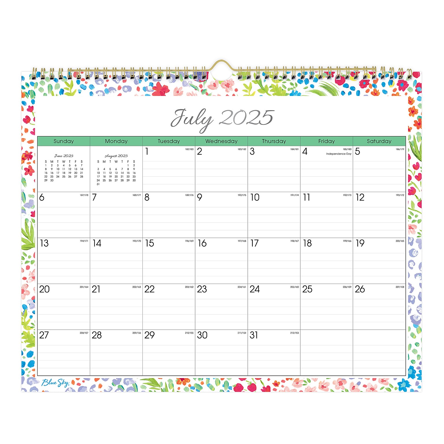 2025-2026 Blue Sky Ditsy Dapple 15 x 12 Academic Monthly Desk or Wall Calendar (148669-A26)