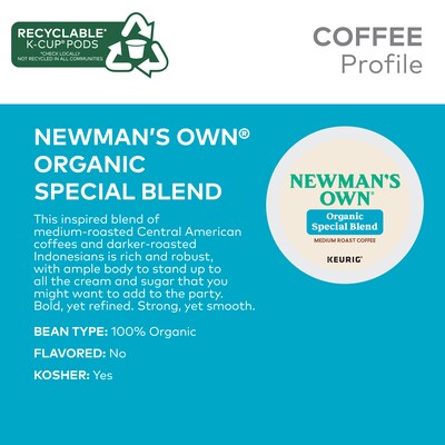 Newman's Own Special Blend Coffee Keurig® K-Cup® Pods, Medium Roast, 48/Box (373293)