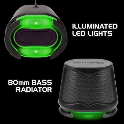 ENHANCE SB2 Computer Speaker System, Black/Green LEDs (ENPCSB2100GNWS)