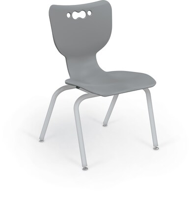 MooreCo 14 Hierarchy Student Chair with 4 Legs, Grey/Platinum Base (703673562546)
