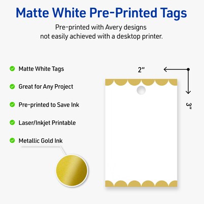 Avery 3 Blank Price & Merchandise Tags, White, 80/Carton (S00-DK7-PRMWT10)