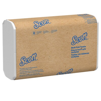Scott Essential Recycled Multifold Paper Towels, 1-ply, 250 Sheets/Pack, 16 Packs/Carton (1840)