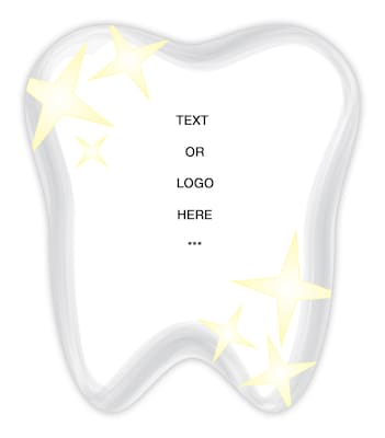 Custom Full Color Tooth Shaped Magnet, 30 mil. Magnetic stock, 5 x 4.3