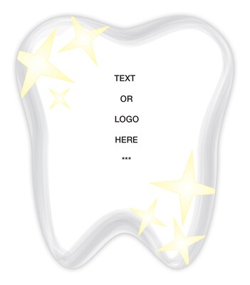 Custom Full Color Tooth Shaped Magnet, 30 mil. Magnetic stock, 5 x 4.3